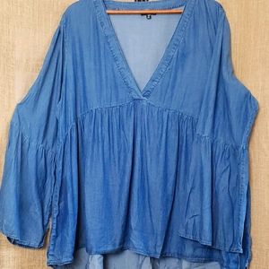 Chambray boho top